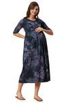 Inner Sense Organic Cotton Bamboo Nursing Dress - Grunge Flowerburst — thumbnail 3